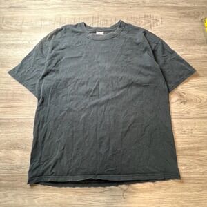 Chic T-Shirt Mens Large Black Vintage 90s Made in USA Blank Heavyweight Cotton
